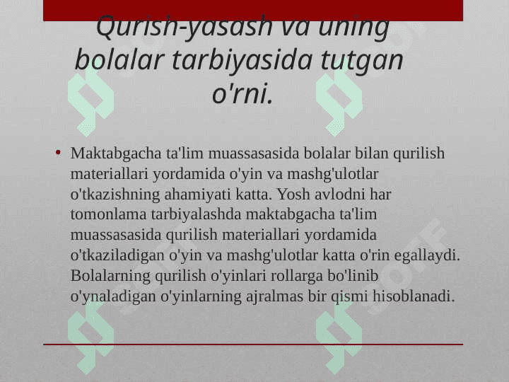 Maktabgacha  ta'lim muassasasida bolalarni qurish-yasashga o'rgatish. 3