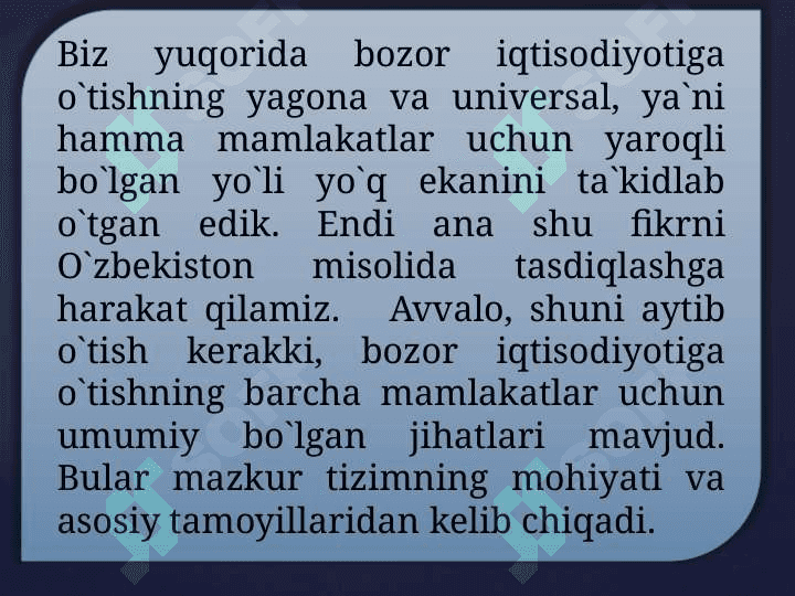 Bozor iqtisodiyotiga o‘tayotgan davlatlarning iqtisodiy rivojlanish modellari 3