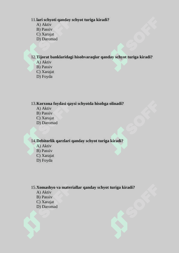 Davlat krediti test 3
