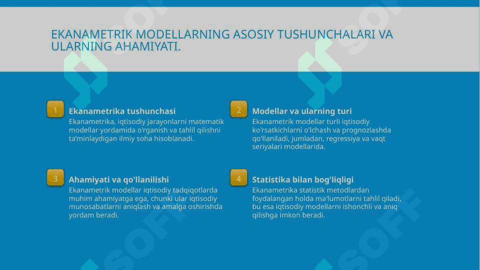 Ekanametrik modellar va ularning parmeterlarni baholashda qo'laniladigon mezonlar 3