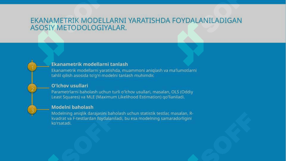 Ekanametrik modellar va ularning parmeterlarni baholashda qo'laniladigon mezonlar 4
