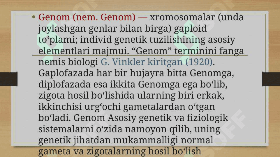 : Transgen oʻsimlik va hayvonlarni yaratish va Ulardan foydalanishning etik jihatlari.Inson genomi. Genomika va genom tibbiyotining istiqbollari 8