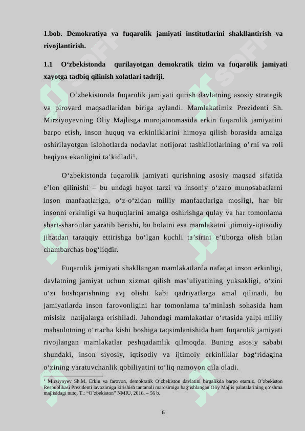 O’zbekistonda qurilayotgan fuqarolik jamiyati va o’ziga xos hususiyatlari 6