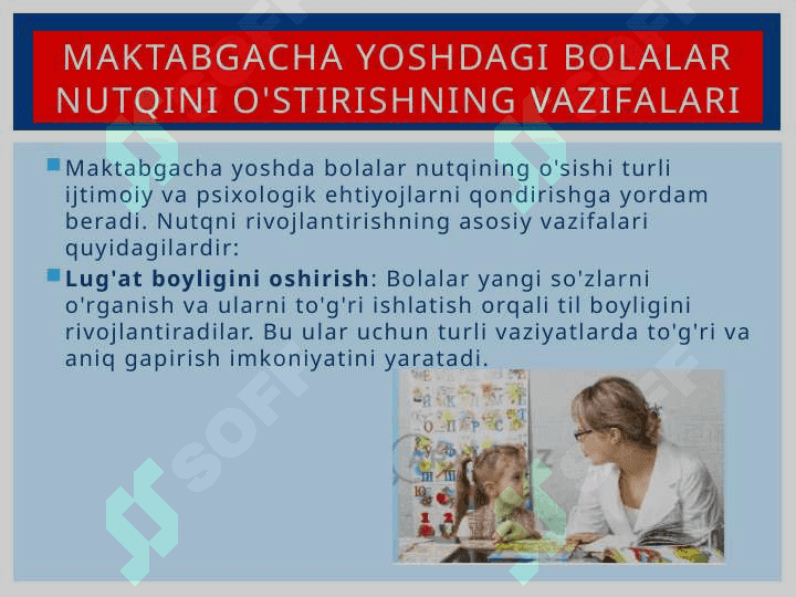 Maktabgacha yoshdagi kichik bolalar nutqini o'stirishning vazifalari, metodlari va vositalari 4