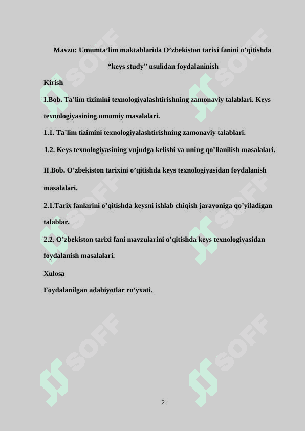 Umumta’lim maktablarida O’zbekiston tarixini o’qitishda “keys study” usulidan foydalaninish 2