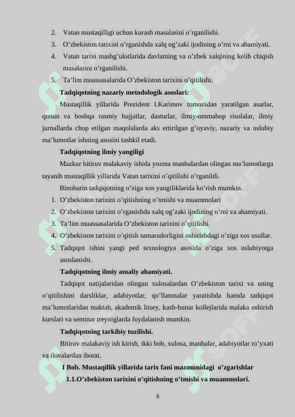 Mustaqillik yillarida tarix fanidagi o’zgarishlar 6