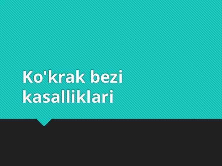 Ko'krak bezi kasalliklari