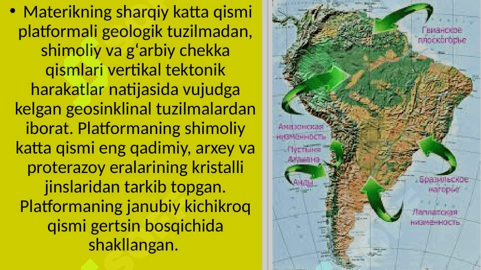 Janubiy Amerika gealogik kartasini ishlash 2