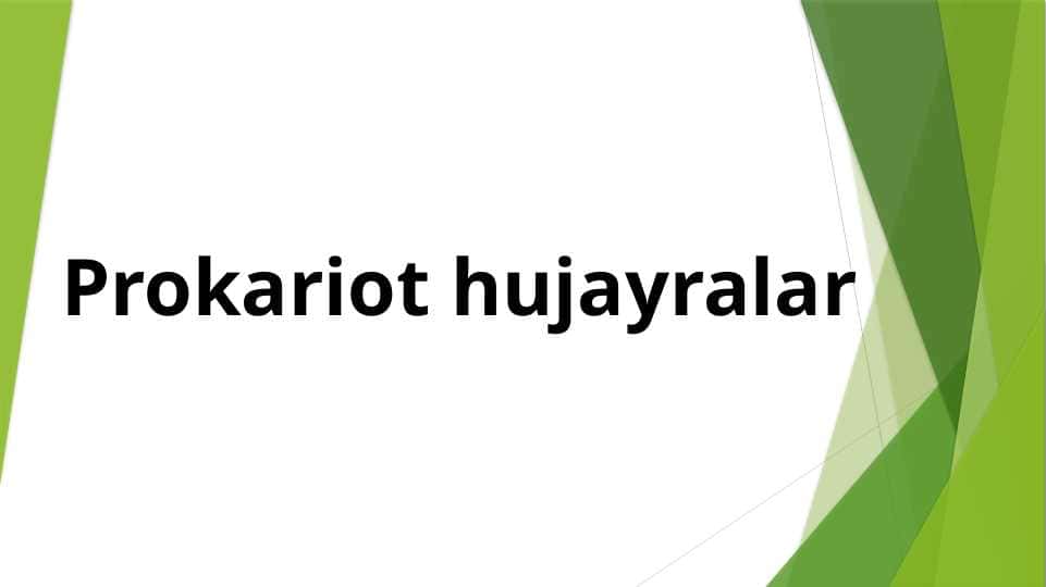 Prokariot hujayralar