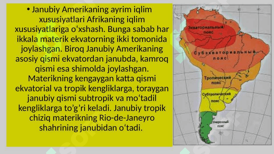 Janubiy Amerika iqlim diagrammasini ishlash 2