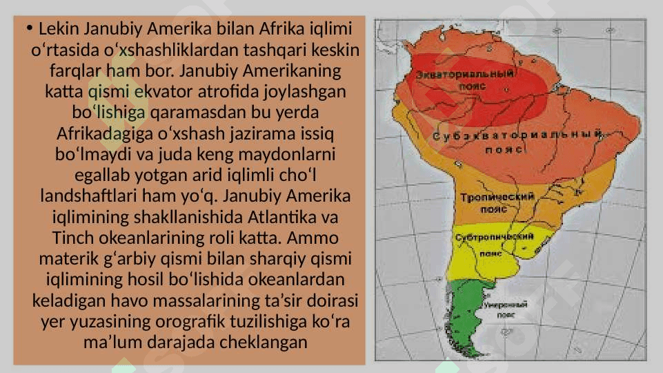 Janubiy Amerika iqlim diagrammasini ishlash 4