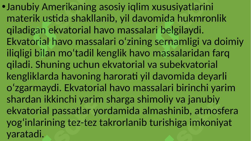 Janubiy Amerika iqlim diagrammasini ishlash 6