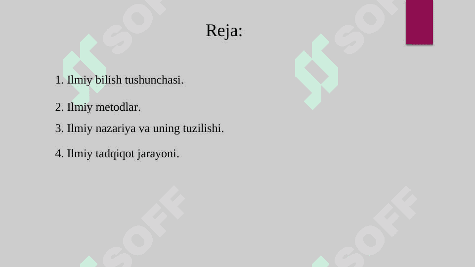 Ilmiy bilishning metodik asoslari 2