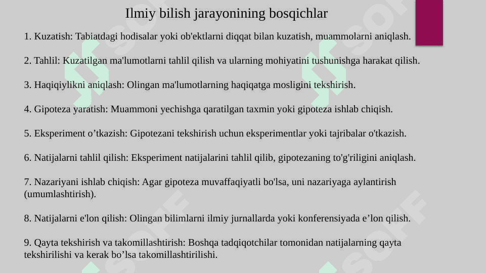 Ilmiy bilishning metodik asoslari 6