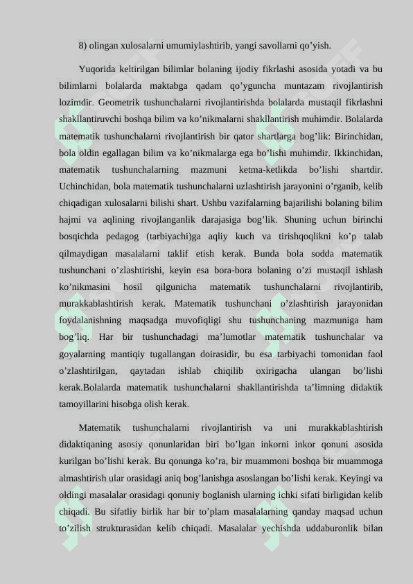 Bir amalli masalalar qo’shish, ayirish orqali tuzish va yechish 8