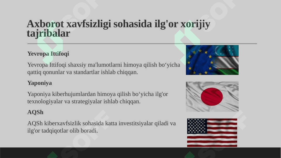 Axborot xavfsizligini ta'minlashning o'ziga xos xususiyatlari 7