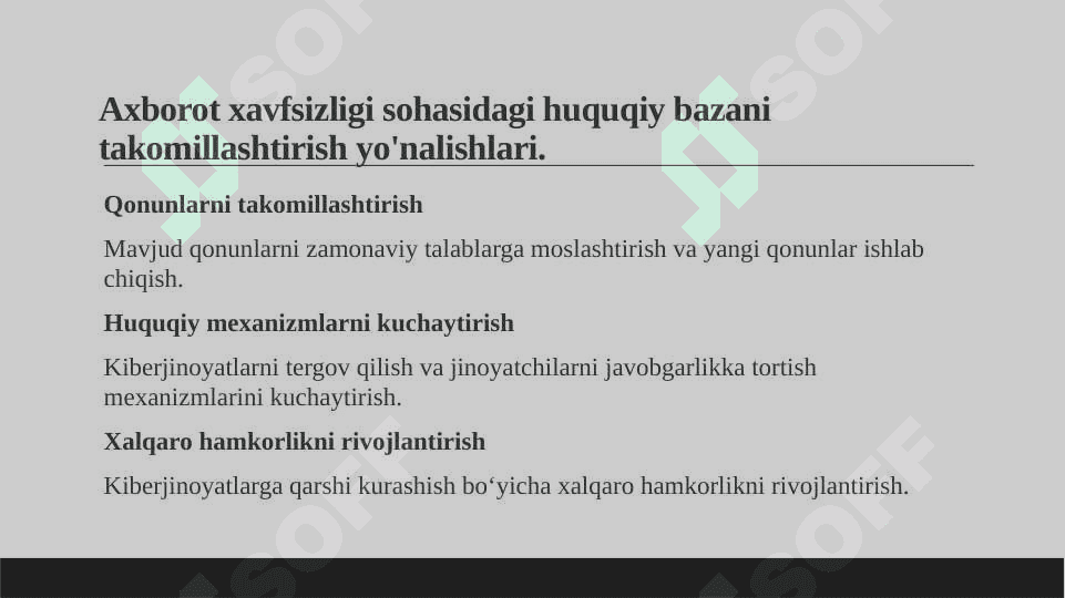 Axborot xavfsizligini ta'minlashning o'ziga xos xususiyatlari 8