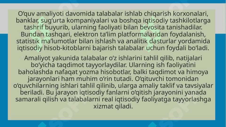 Iqtisodiy fanlarni o'qitishda o'quv amaliyotini tashkil etish va o'tkazish yo'llari 3
