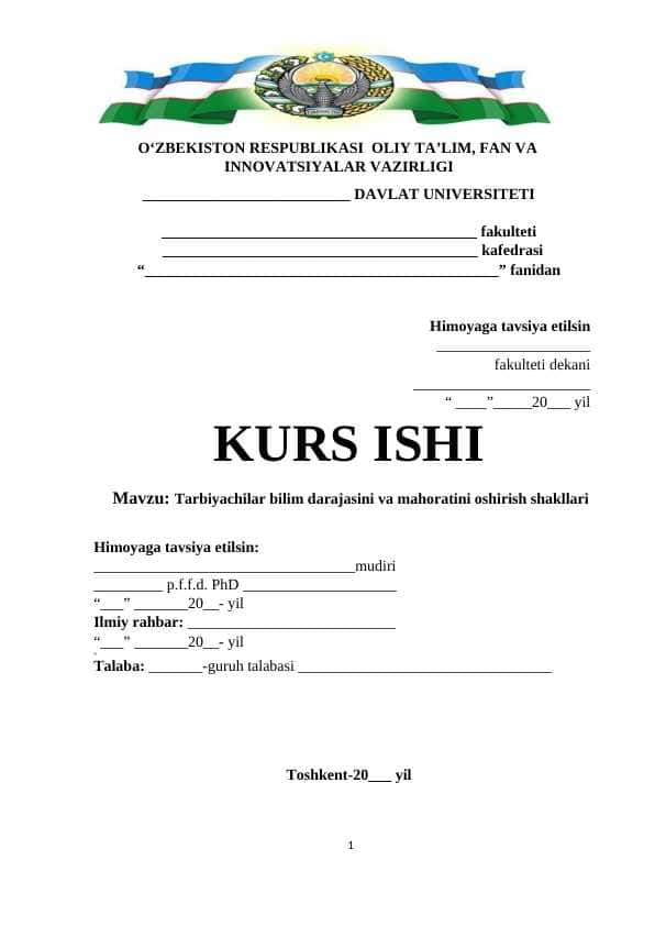 Tarbiyachilar bilim darajasini va mahoratini oshirish shakllari