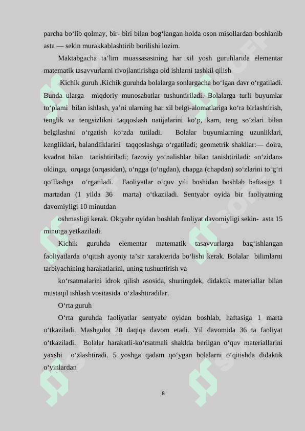 Tarbiyachilar bilim darajasini va mahoratini oshirish shakllari 8