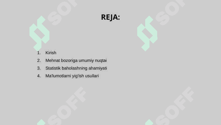 Bozor iqtisodiyoti sharoitida mehnat bozorini statistik baxo usullari 2