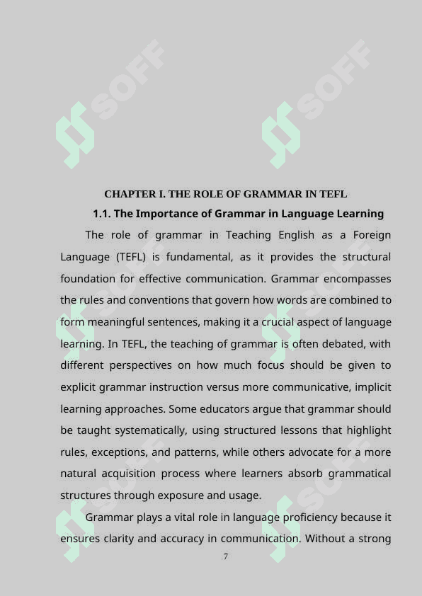 THE ROLE OF GRAMMAR  AND ERROR CORRECTION IN TEFL 6