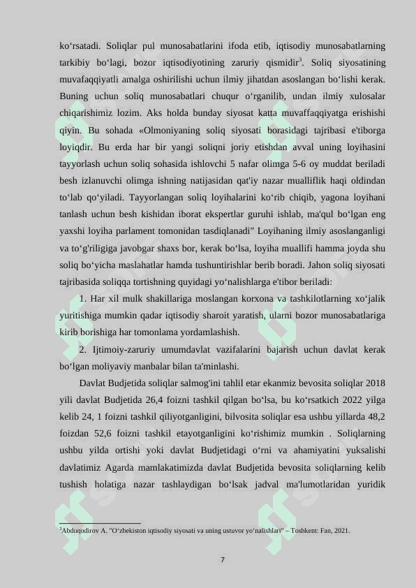 BUDJET-SOLIQ SIYOSATI XUSUSIYATLARI 6