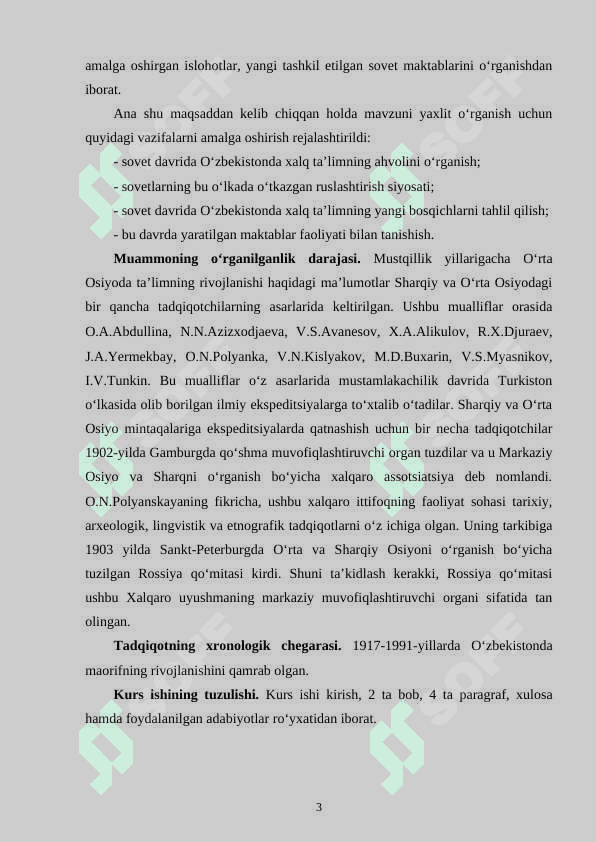 OʻZBEKISTON SOVET HUKMRONLIGI DAVRIDA XALQ TA’LIMI MUASSASALARI TARIXI 3