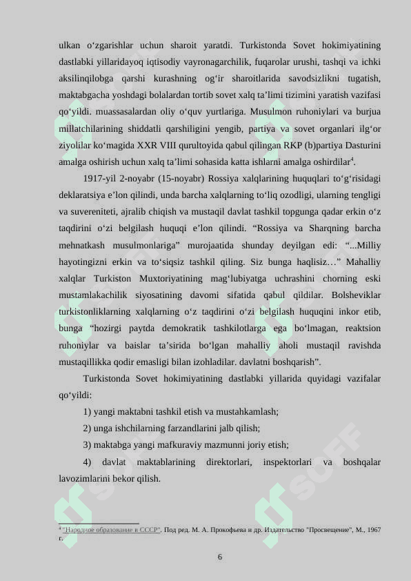 OʻZBEKISTON SOVET HUKMRONLIGI DAVRIDA XALQ TA’LIMI MUASSASALARI TARIXI 6