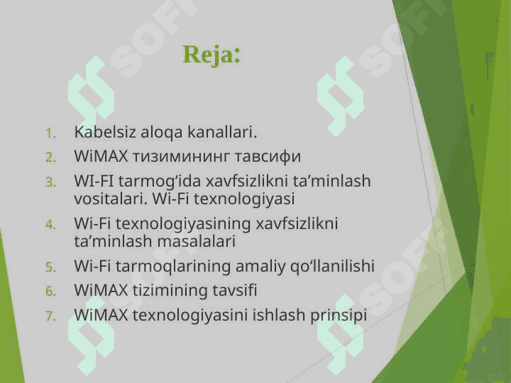 Simsiz axborot uzatish muhitlari 2