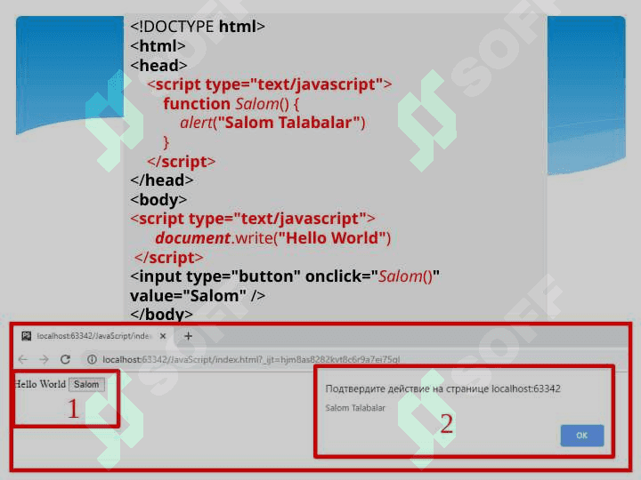 JavaScript асослари. JavaScript сценарийларини HTML-хужжат билан боғлаш. Ўзгарувчилар. Маълумотлар турлари. Массивлар. Операторлар 8