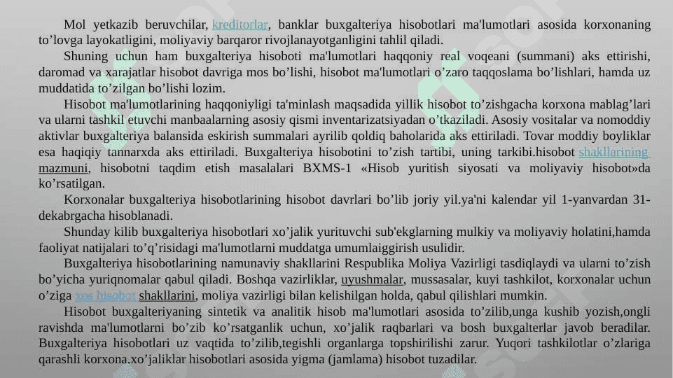 Buxgalteriya hisobi va auditi tóģrisida tushuncha t.pptx 6