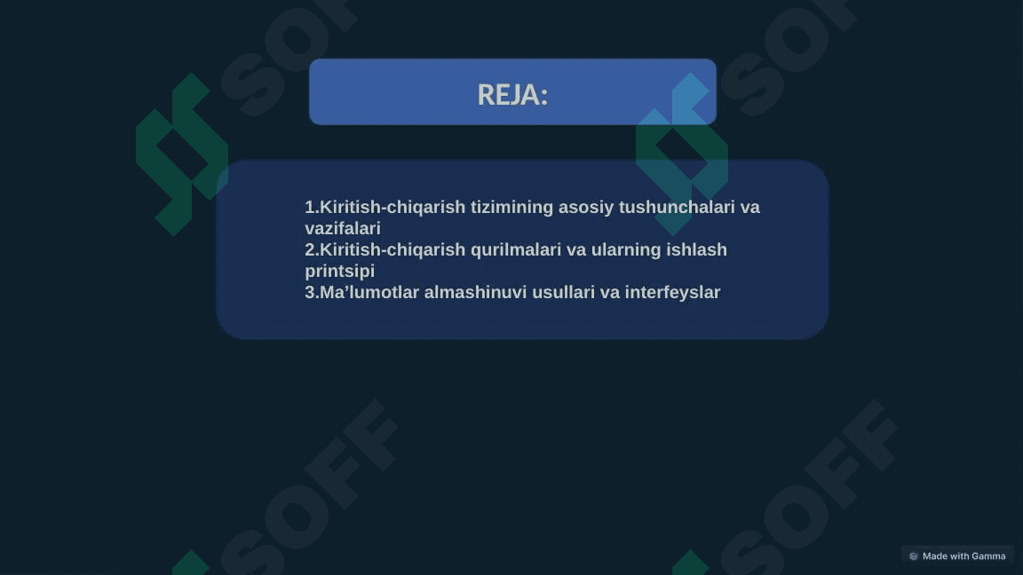 Malumotlarni Kompyuterga Kiritish Chiqarishni Tashkil Etish 2