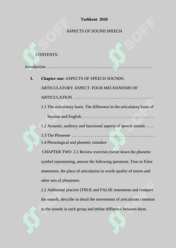 Coursework: ASPECTS OF SOUND SPEECH 2