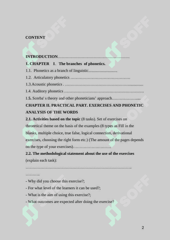 The branches of phonetics coursework 2