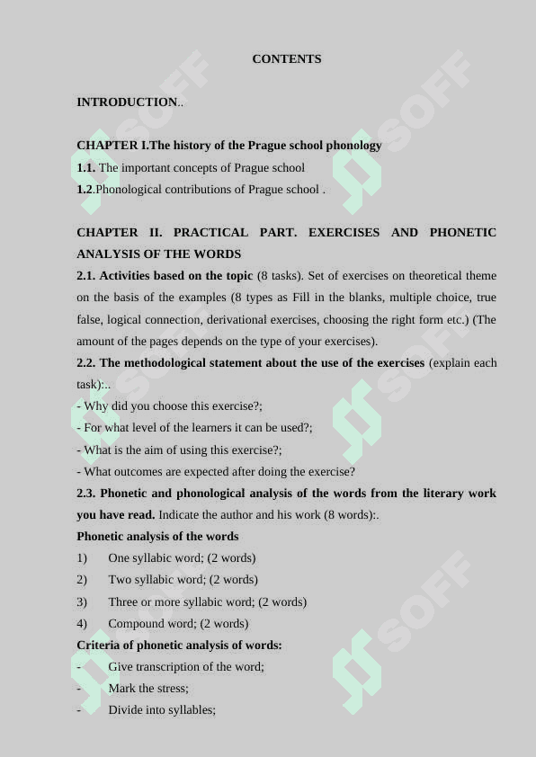 The Prague  phonology school coursework 2