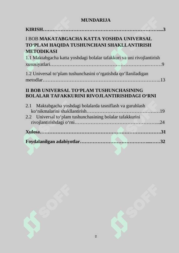 Maktabgacha katta yoshdagi bolalarni universal to'plam haqida tushunchalarini shakillantirish metodikasi 2