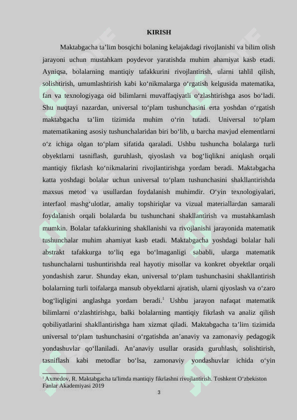 Maktabgacha katta yoshdagi bolalarni universal to'plam haqida tushunchalarini shakillantirish metodikasi 3