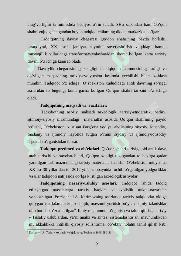 Mustaqillik yillarida Qo’qon shaxri tarixini o’rganilishi. 5