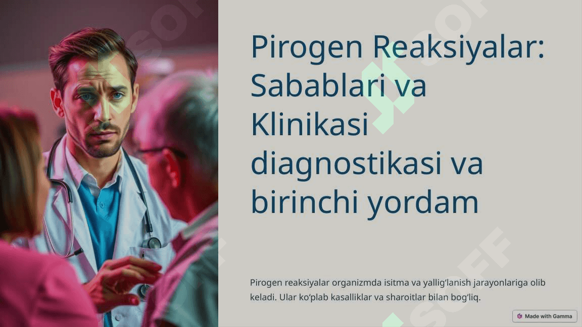 Pirogen Reaksiyalar: Sabablari va Klinikasi diagnostikasi va birinchi yordam 2