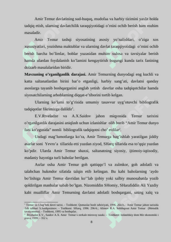 Amir Temur davrida milliy davlatchilikning rivojlanishi 8