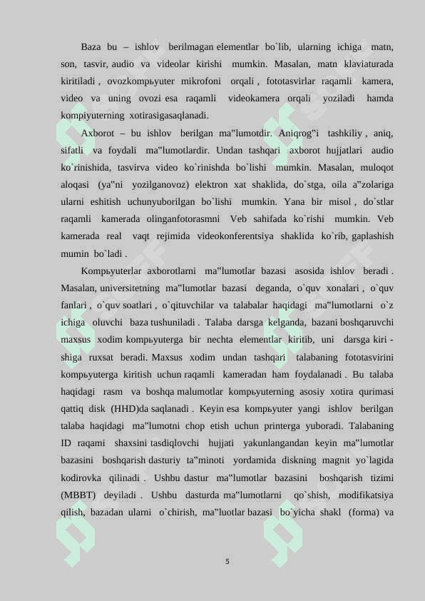 Sayohat agentligi malumotlar bazasini loyihalash 5