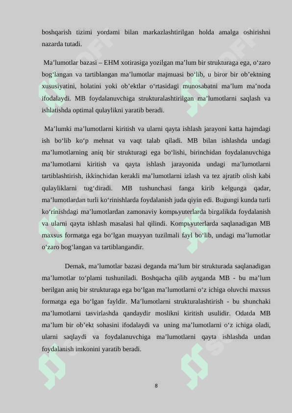 Sayohat agentligi malumotlar bazasini loyihalash 8