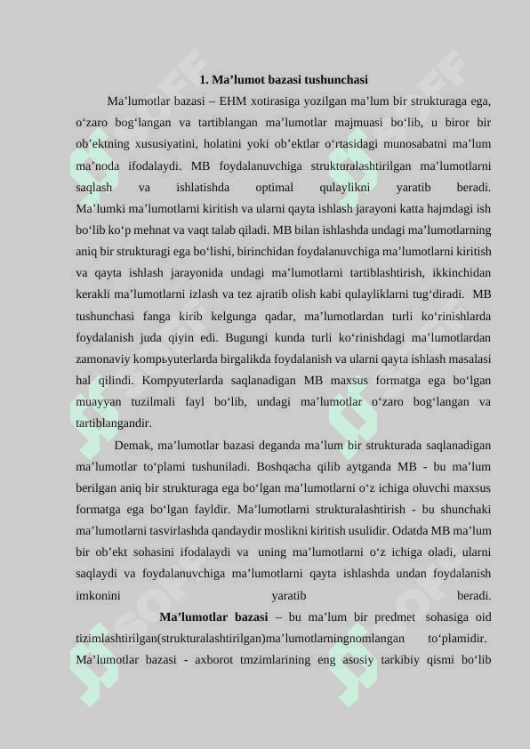 “Kutubxona” ma’lumotlar bazasini loyihalash 2