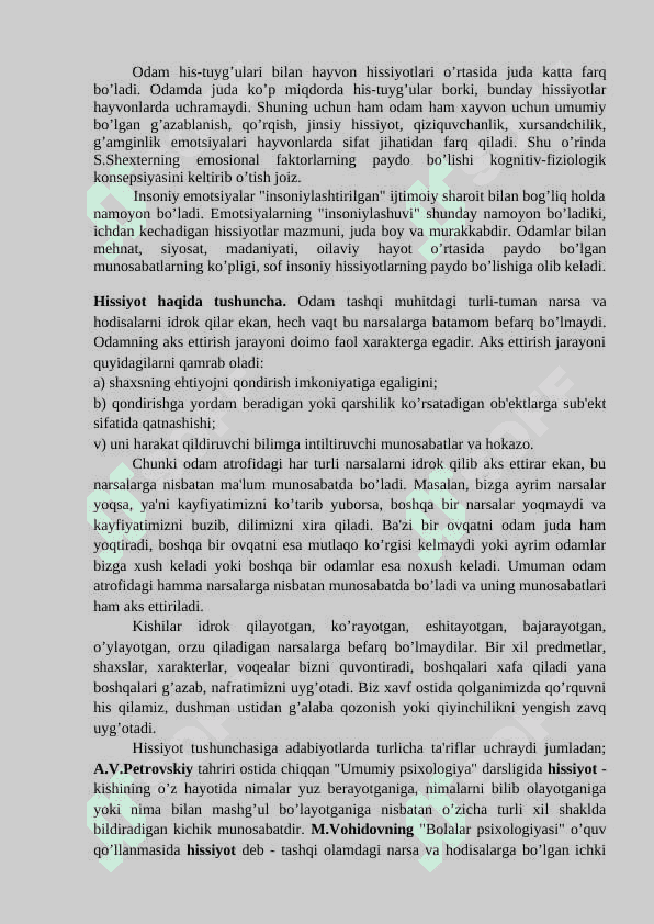 MOTIV VA MOTIVATSIYA. HISSIYOTNING NAMOYON BO’LISHI 4