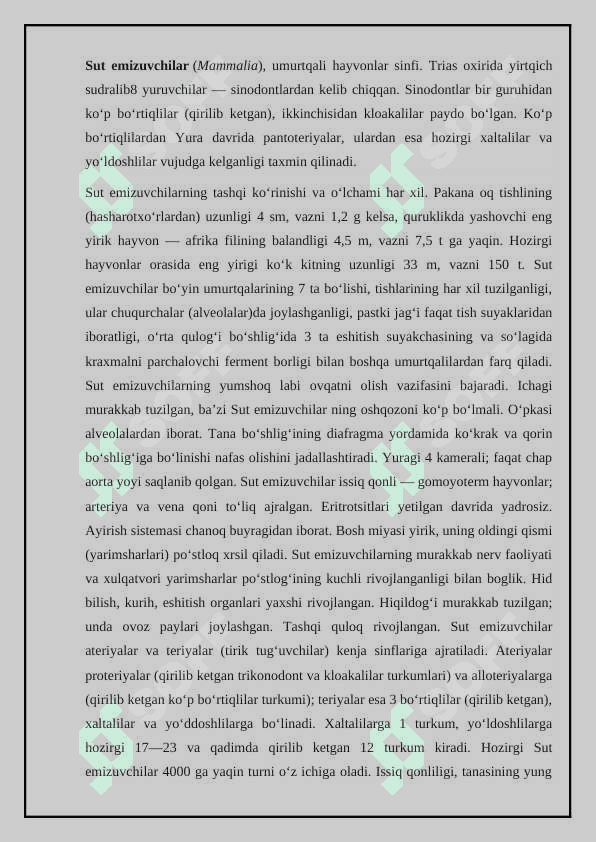 Mushuksimonlarning hayot kechirishi va tarqalishi 3