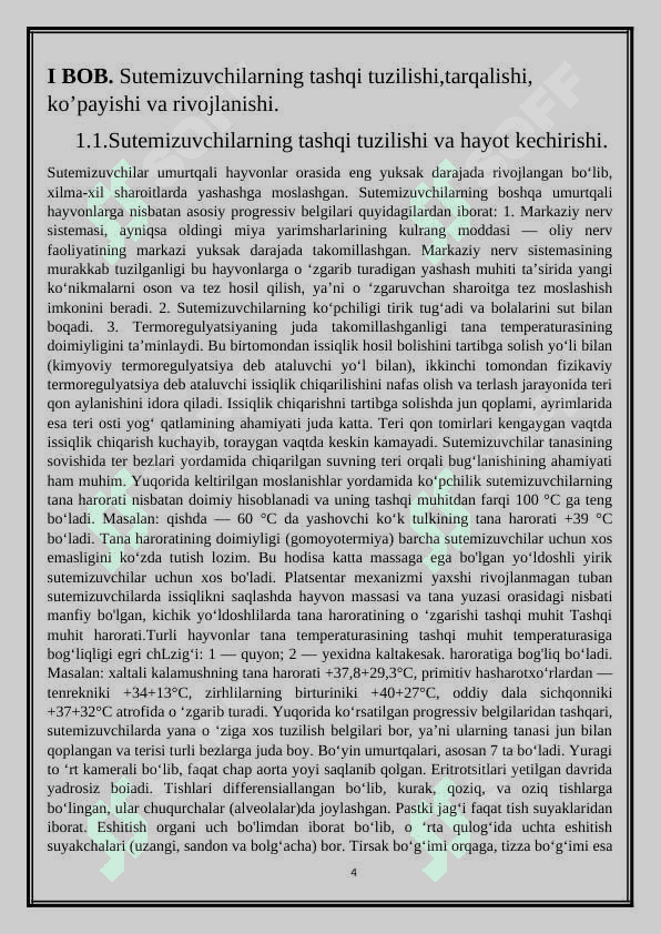 Tuxum qo’yuvchi sutemizuvchilarning hayoti 4