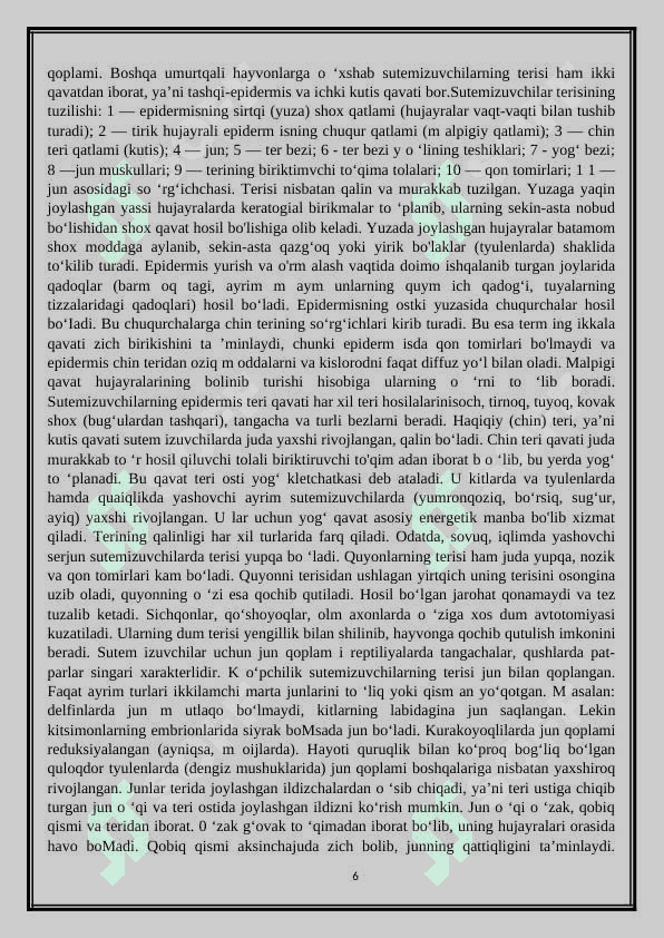 Tuxum qo’yuvchi sutemizuvchilarning hayoti 6