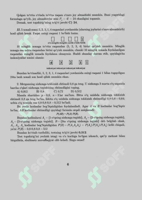 MATEMATIKA DTM-2019 ORIGINAL BAZASI 6