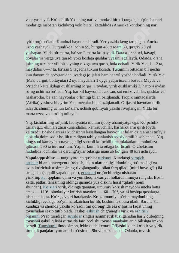 “YIRTQICH QUSHLAR   ULARNING TABIIY SANITARLAR SIFATIDAGI AHAMIYATI 4